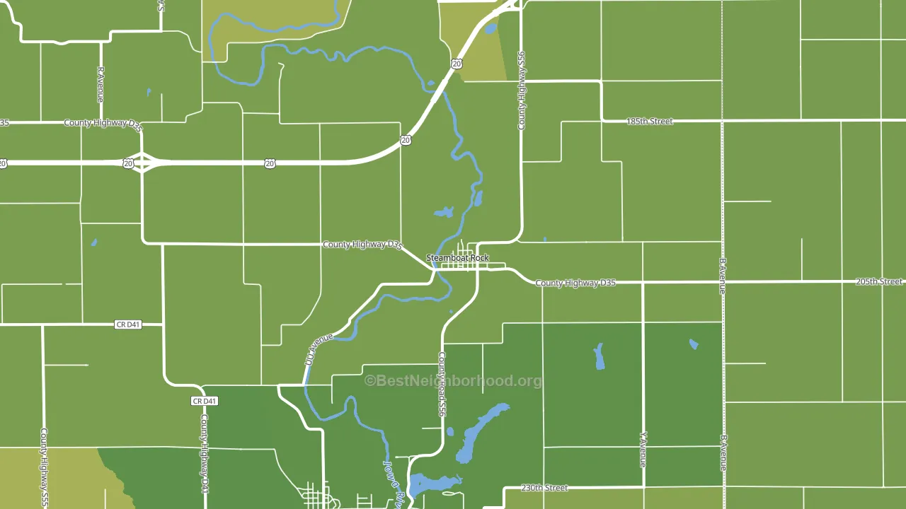 Steamboat Rock, IA block-group voter-turnout map