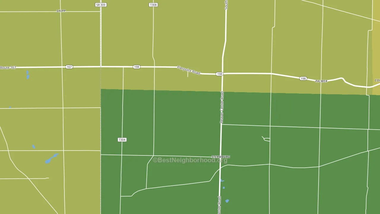 Steamburg, PA block-group voter-turnout map