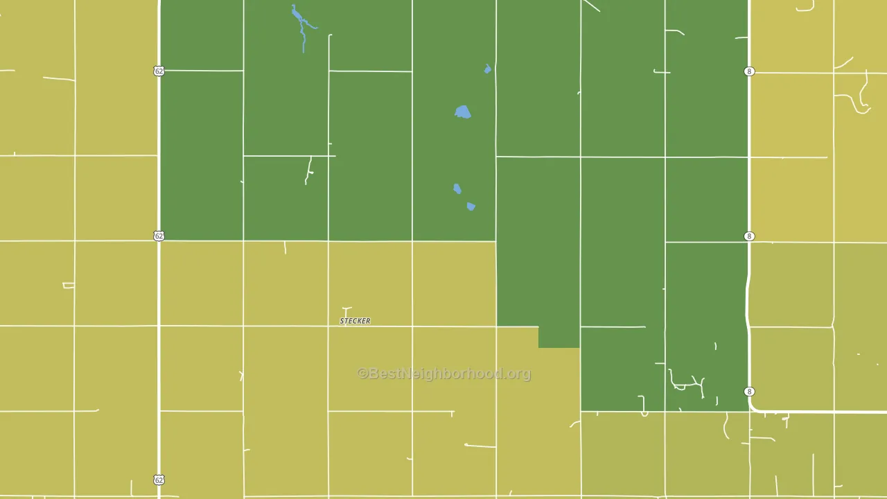 Stecker, OK block-group voter-turnout map