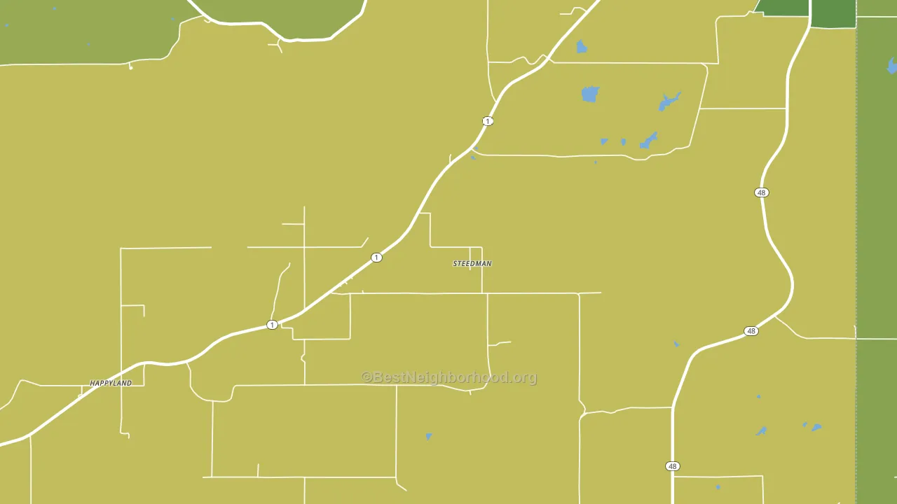 Steedman, OK block-group voter-turnout map