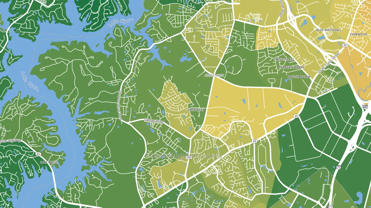 Steele Creek, Charlotte, NC block-group voter-turnout map