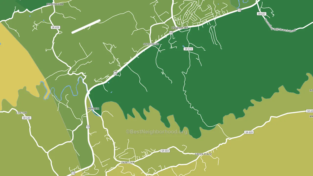 Steeleburg, VA block-group voter-turnout map