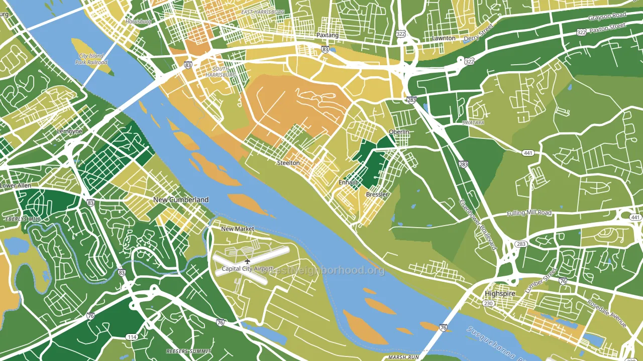 Steelton, PA block-group voter-turnout map