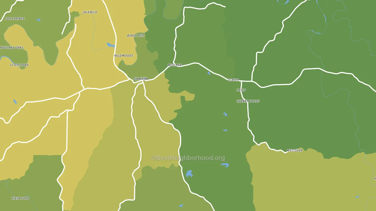 Steelville, MO block-group voter-turnout map