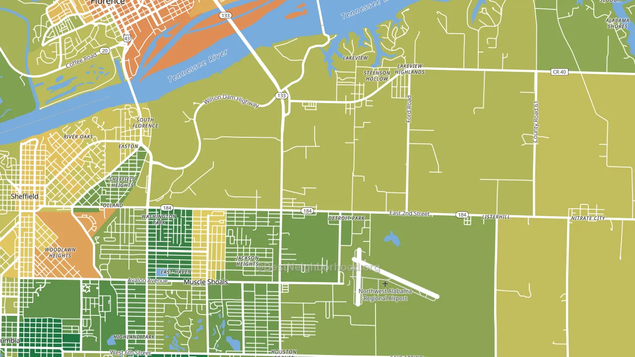 Steenson Hollow, AL block-group voter-turnout map