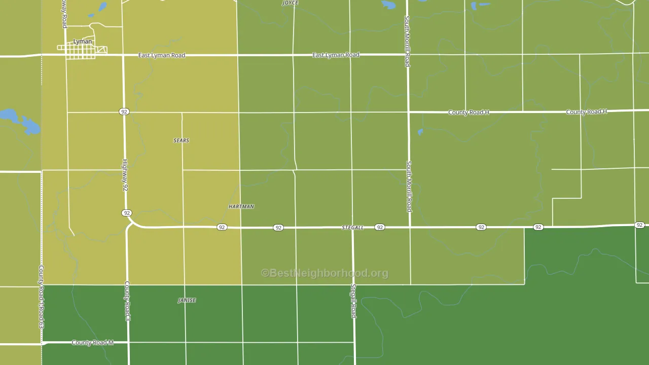 Stegall, NE block-group voter-turnout map