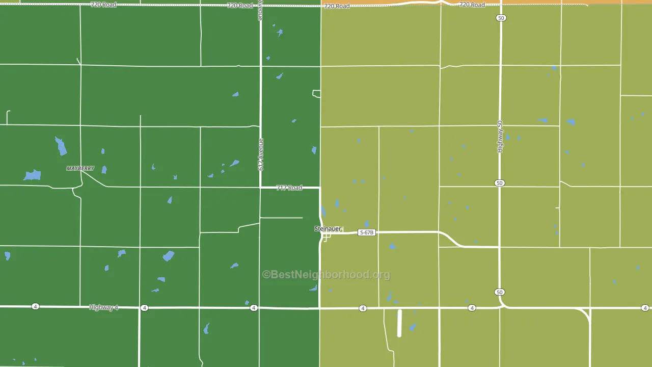 Steinauer, NE block-group voter-turnout map