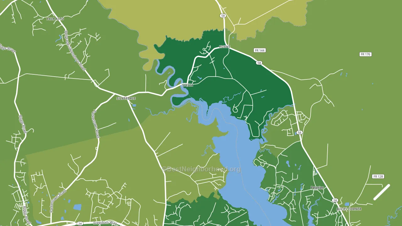 Stella, NC block-group voter-turnout map