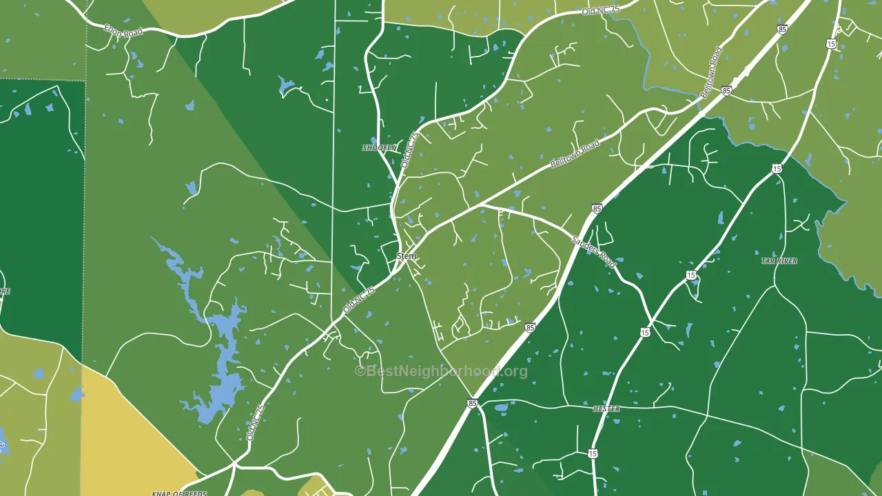 Stem, NC block-group voter-turnout map