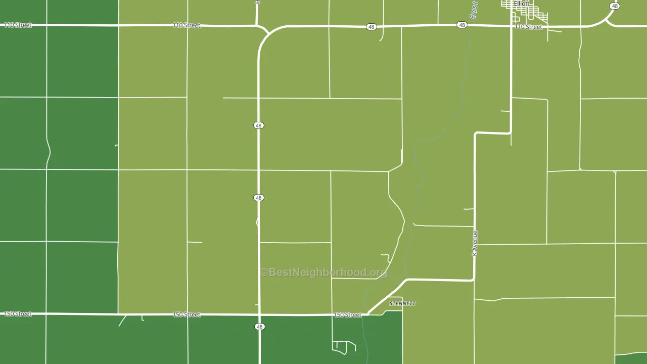 Stennett, IA block-group voter-turnout map