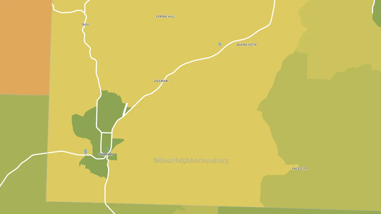 Stephens, AR block-group voter-turnout map