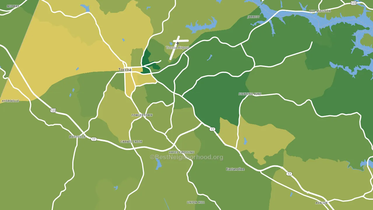 Stephens County, GA block-group voter-turnout map