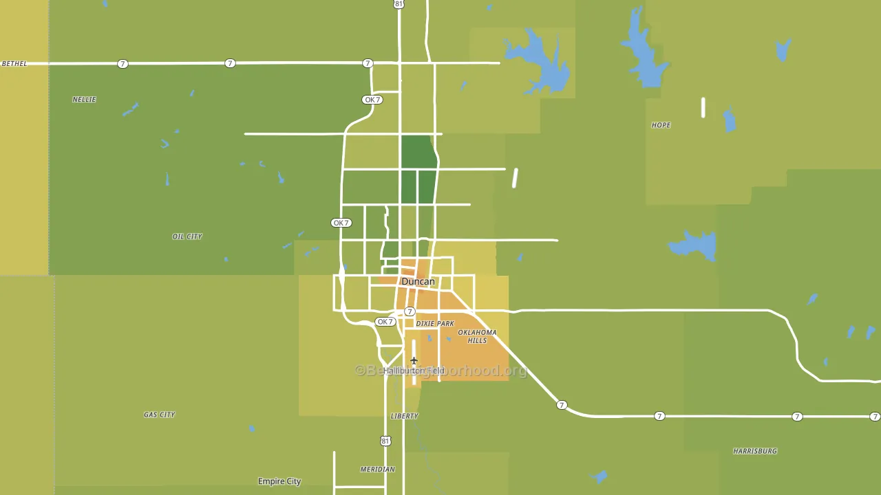 Stephens County, OK block-group voter-turnout map