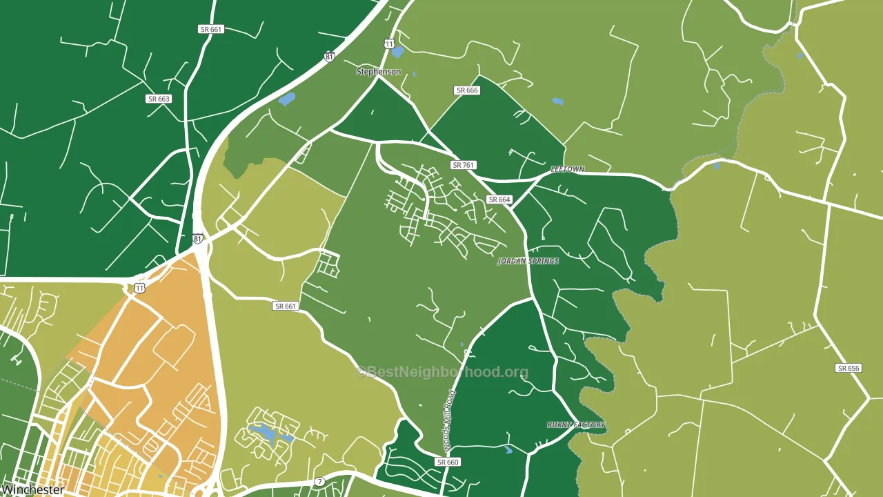 Stephenson, VA block-group voter-turnout map