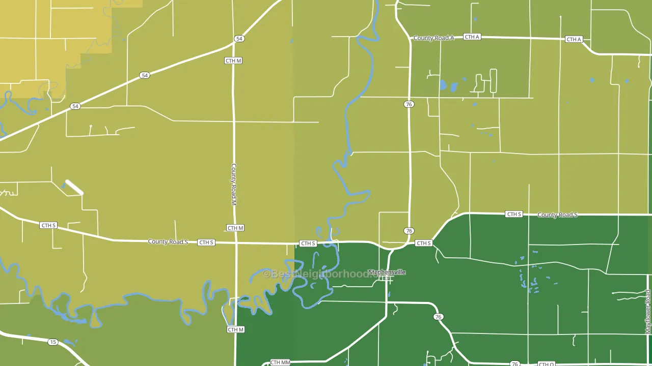 Stephensville, WI block-group voter-turnout map