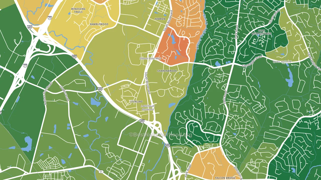 Sterling, Charlotte, NC block-group voter-turnout map