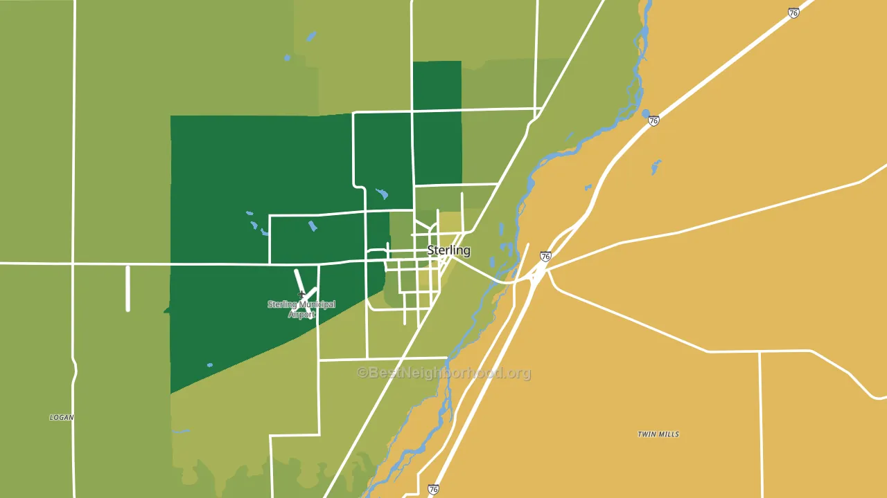 Sterling, CO block-group voter-turnout map