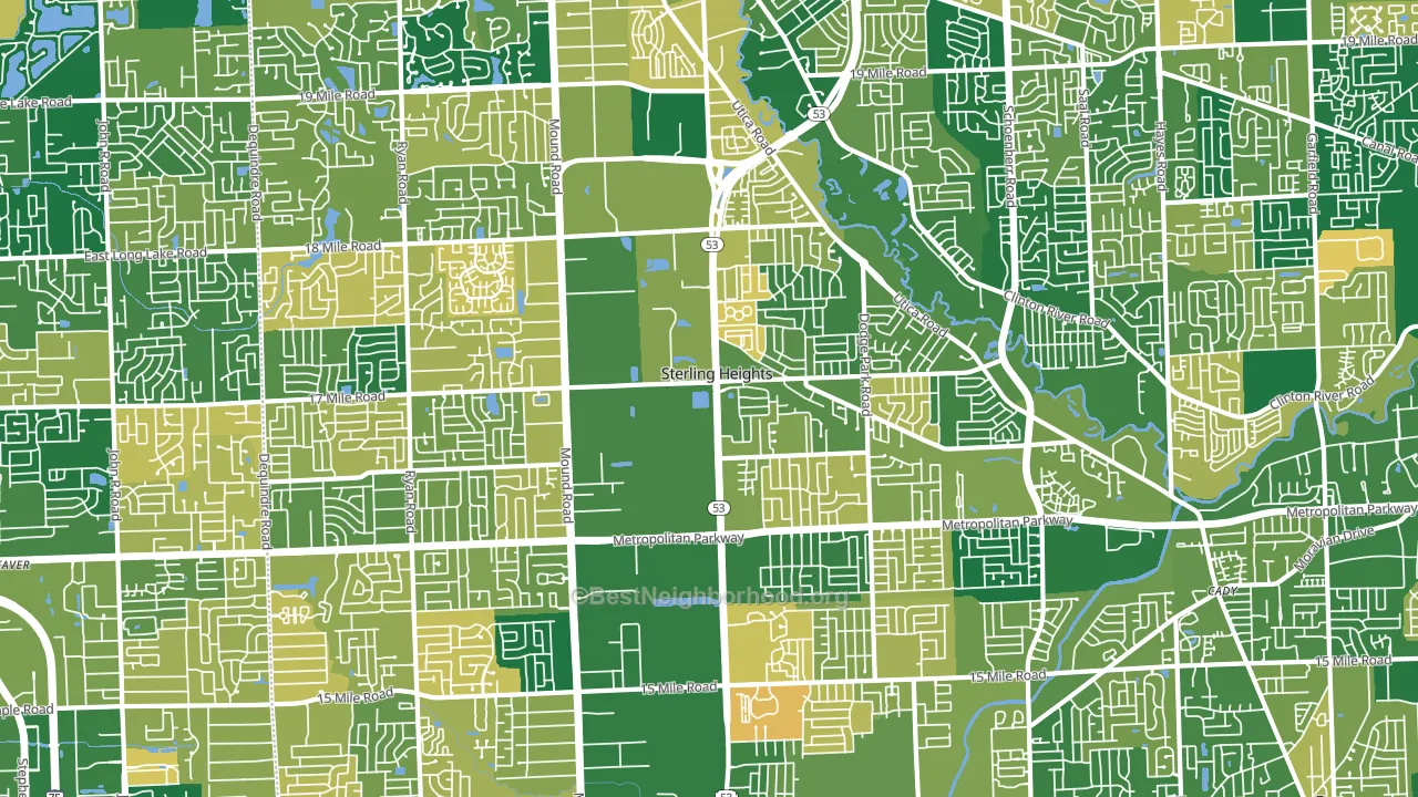 Sterling Heights, MI block-group voter-turnout map