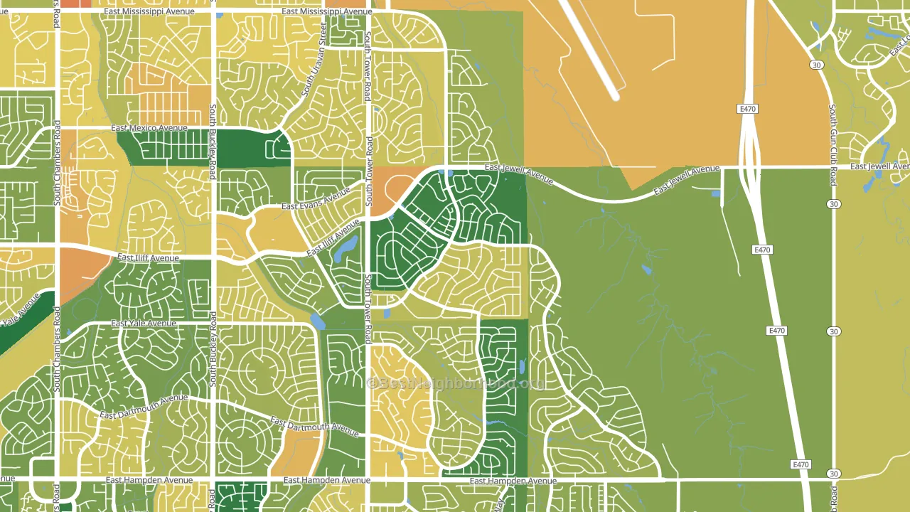 Sterling Hills, Aurora, CO block-group voter-turnout map