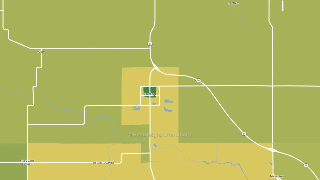 Sterling, KS block-group voter-turnout map