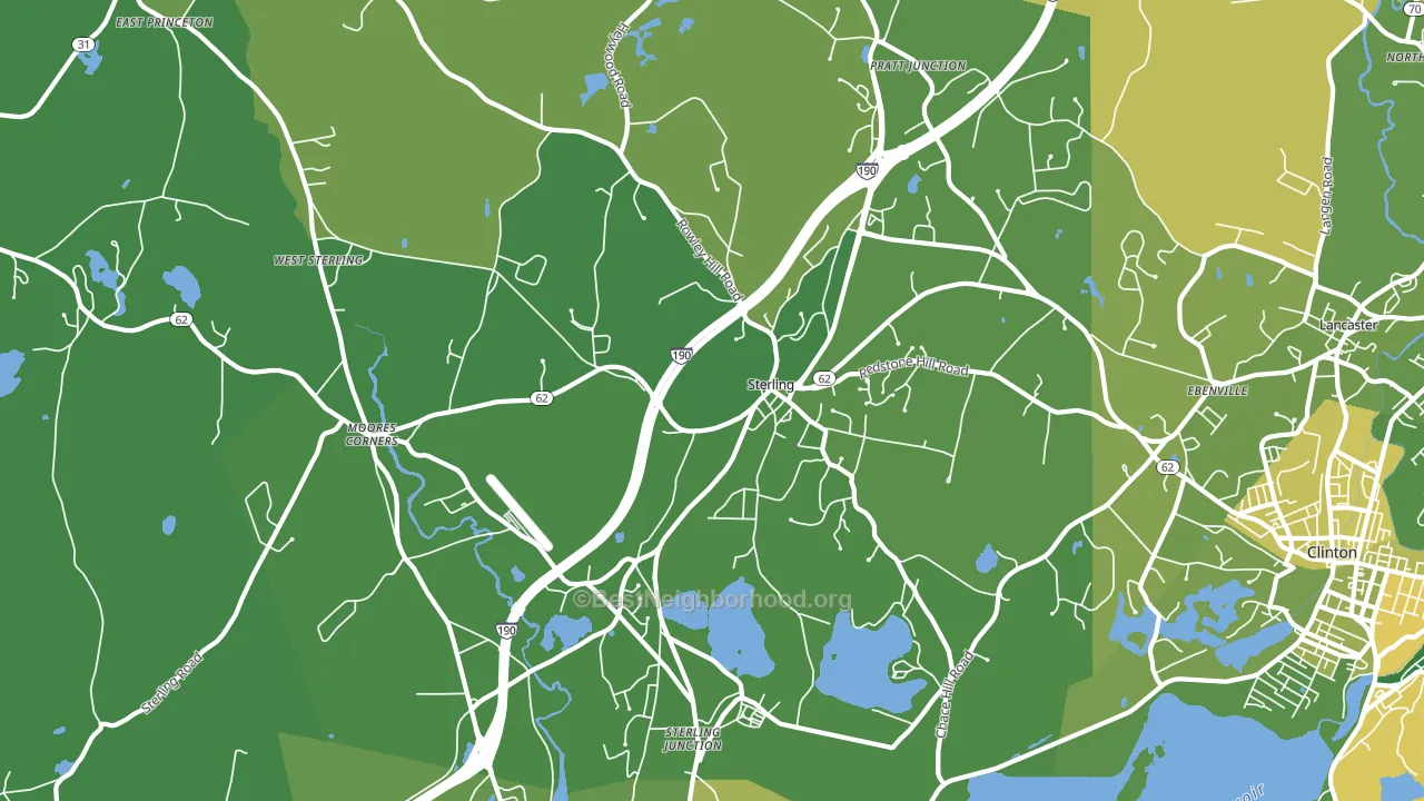 Sterling, MA block-group voter-turnout map