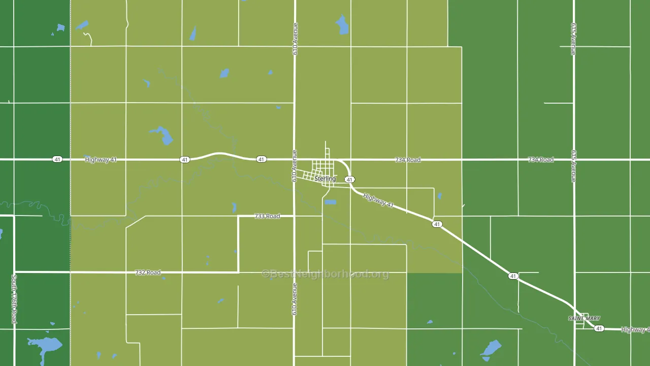 Sterling, NE block-group voter-turnout map