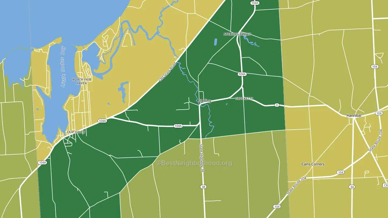Sterling, NY block-group voter-turnout map