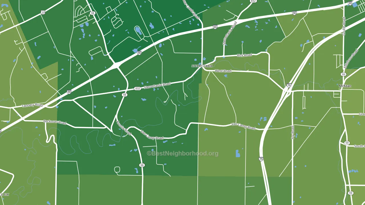Sterrettania, PA block-group voter-turnout map