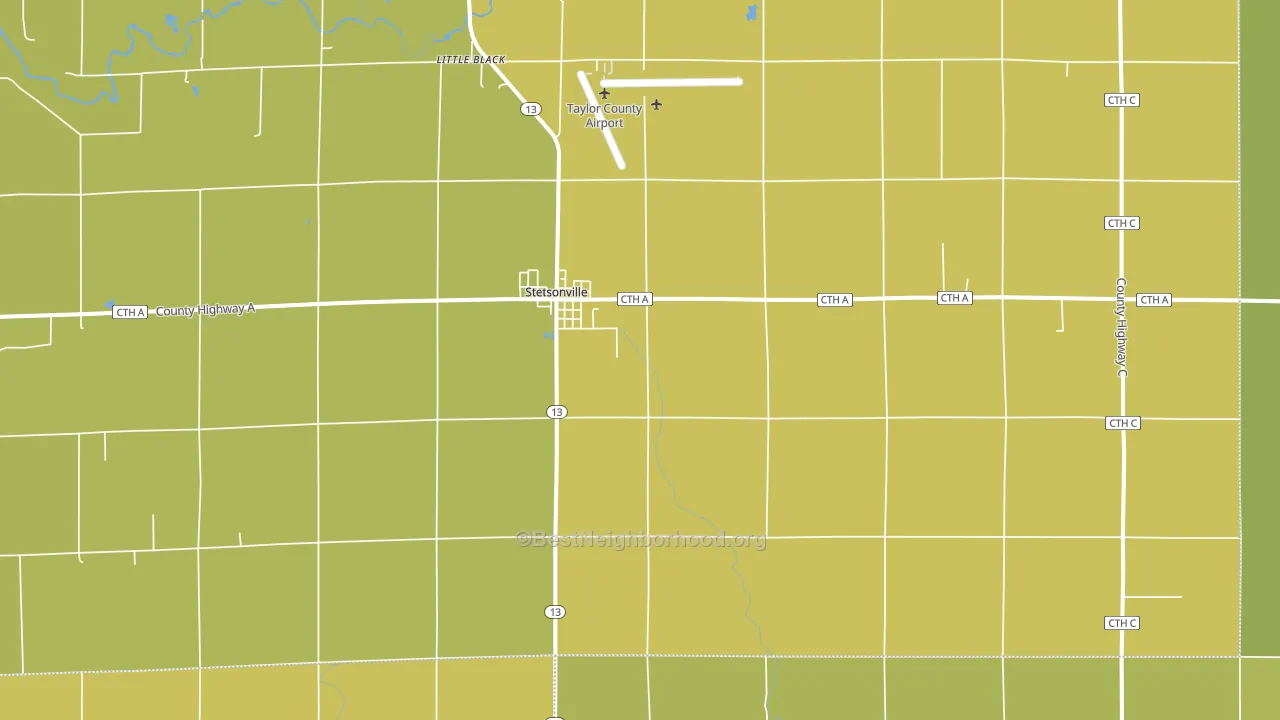 Stetsonville, WI block-group voter-turnout map