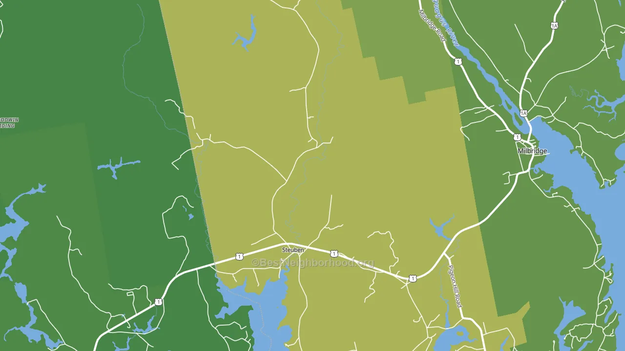 Steuben, ME block-group voter-turnout map