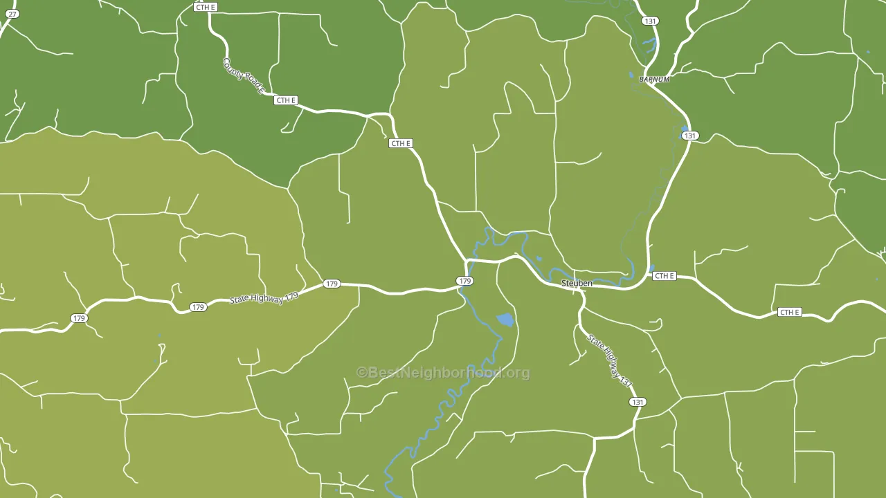 Steuben, WI block-group voter-turnout map