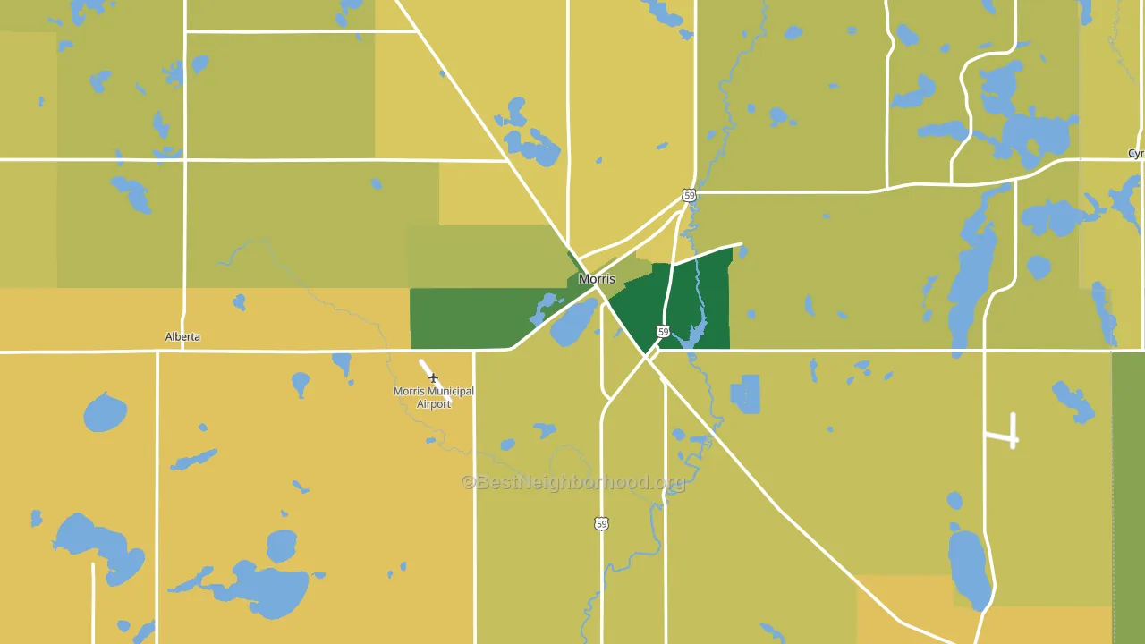Stevens County, MN block-group voter-turnout map
