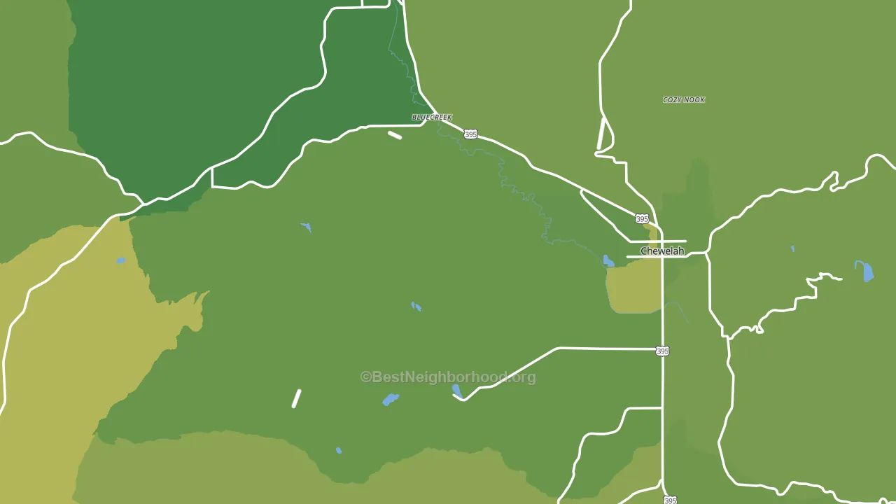 Stevens County, WA block-group voter-turnout map