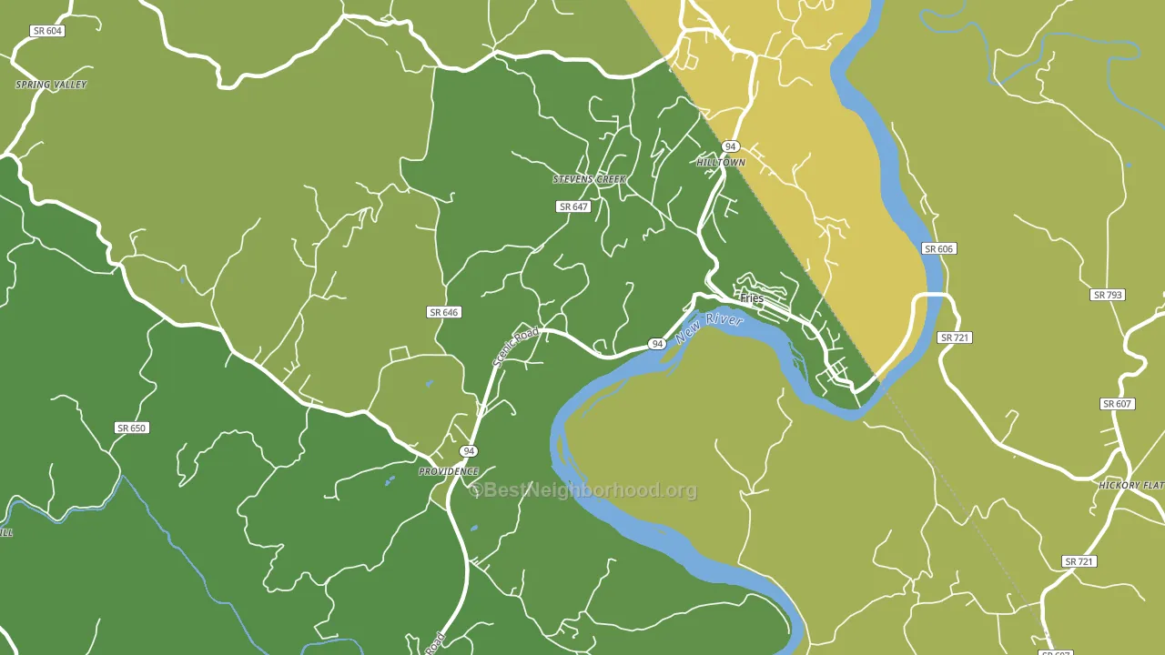 Stevens Creek, VA block-group voter-turnout map
