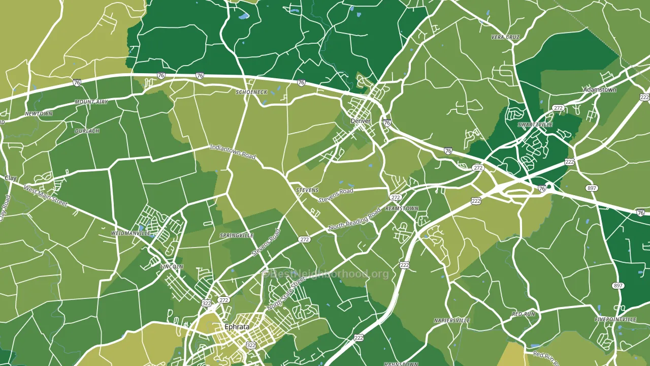 Stevens, PA block-group voter-turnout map