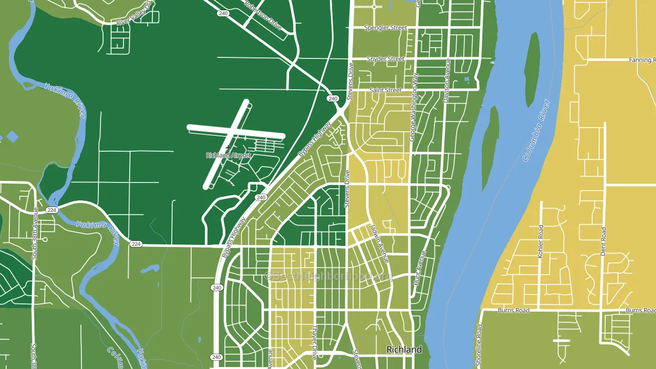 Stevens Triangle, Richland, WA block-group voter-turnout map