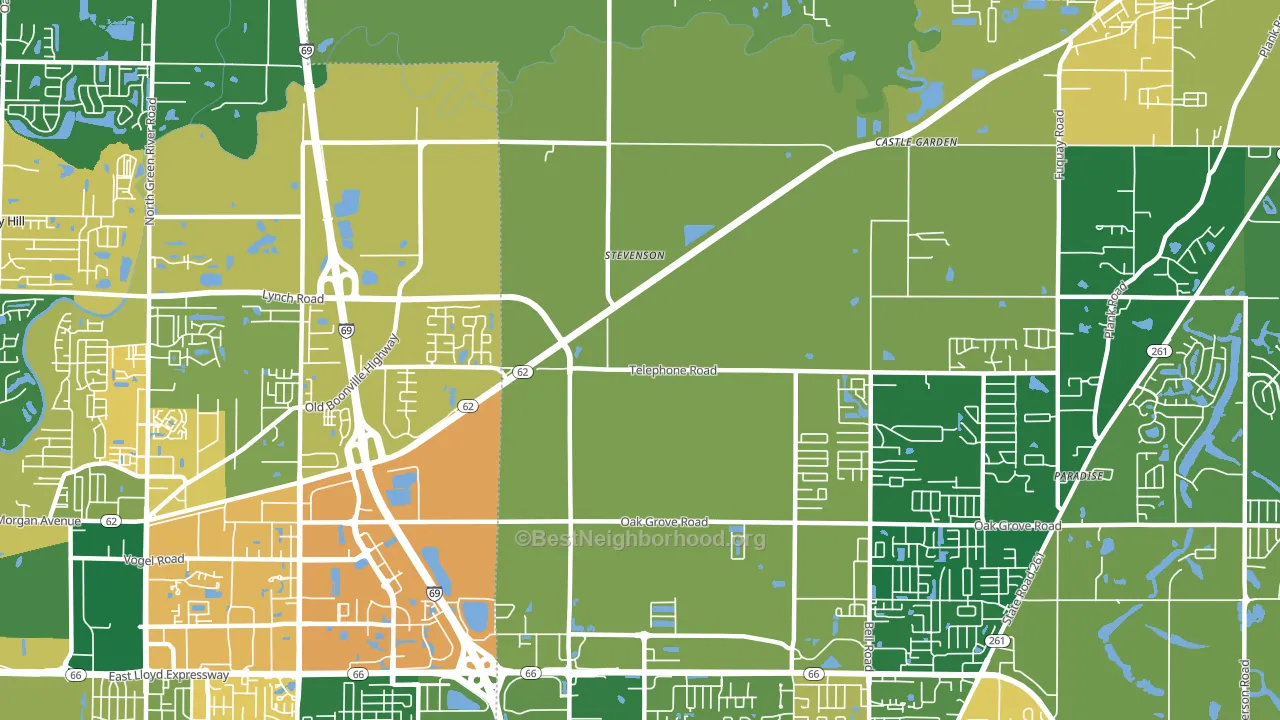 Stevenson, IN block-group voter-turnout map