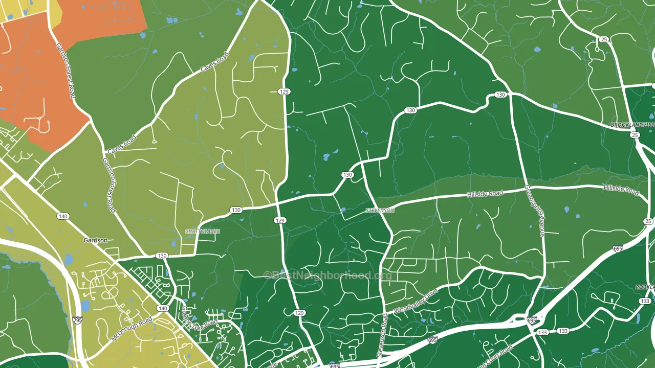 Stevenson, MD block-group voter-turnout map
