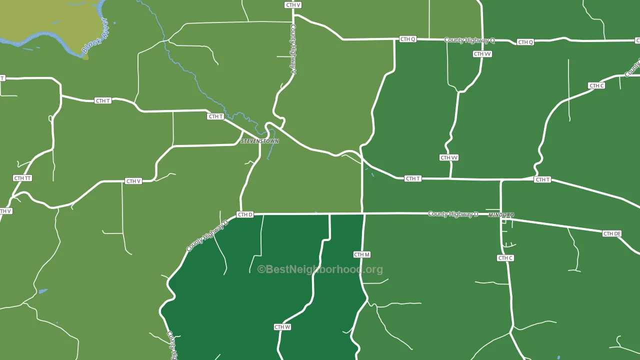 Stevenstown, WI block-group voter-turnout map