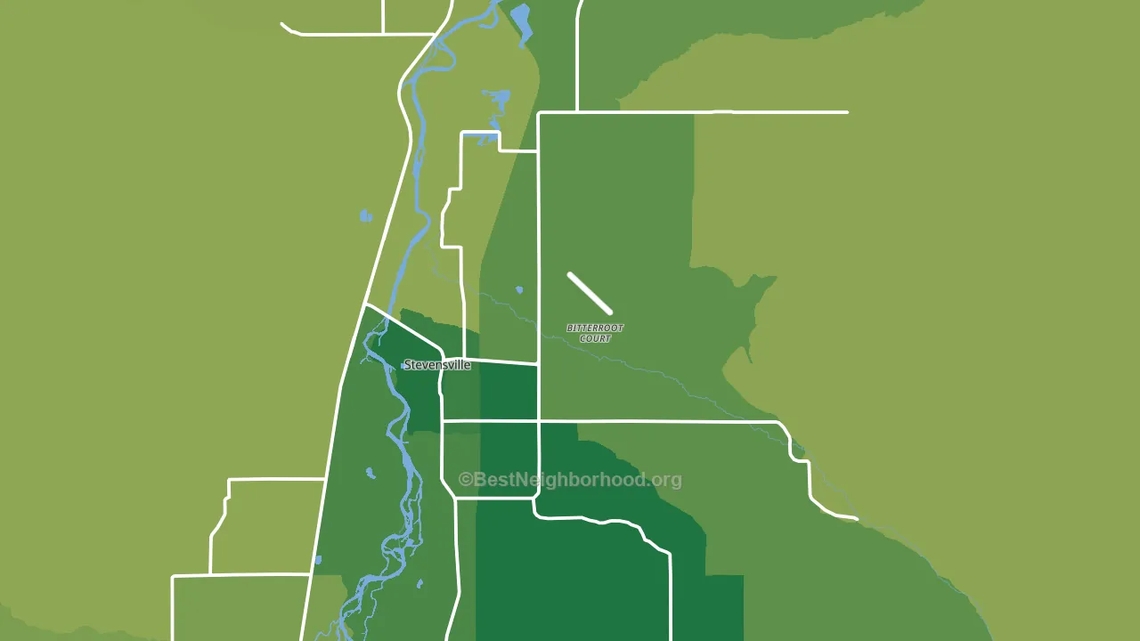 Stevensville, MT block-group voter-turnout map
