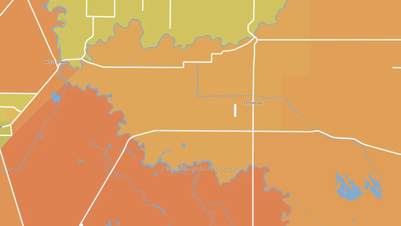 Stevinson, CA block-group voter-turnout map