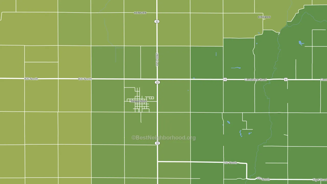 Stewardson, IL block-group voter-turnout map