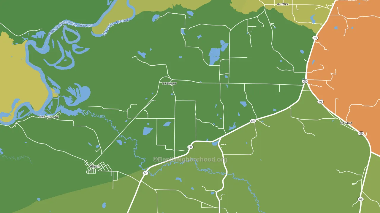 Stewart, AL block-group voter-turnout map
