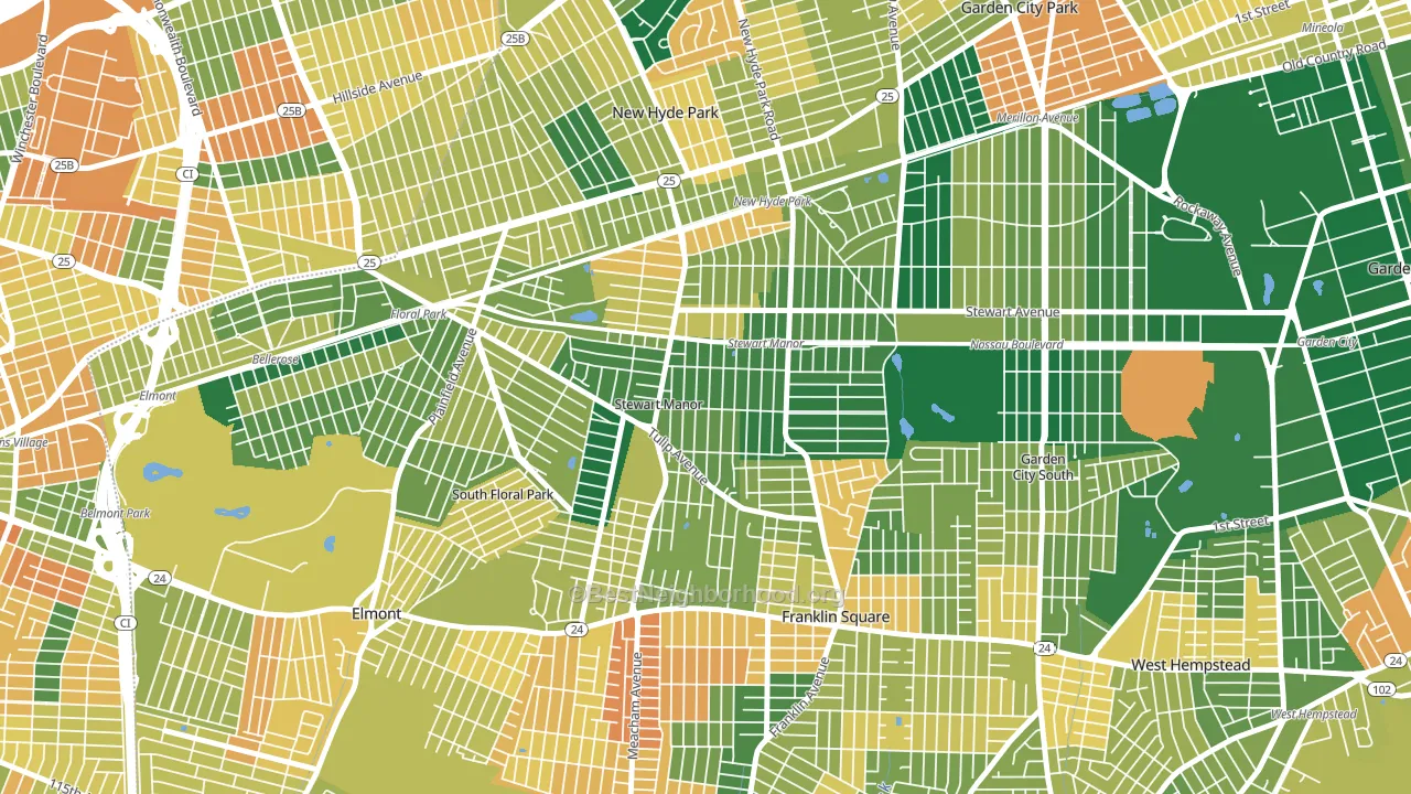 Stewart Manor, NY block-group voter-turnout map