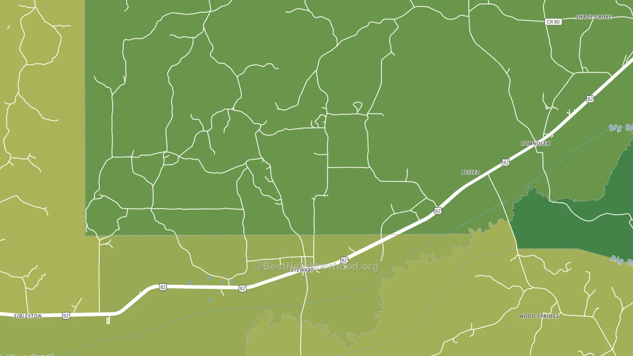 Stewart, MS block-group voter-turnout map