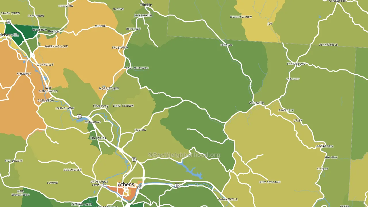 Stewart, OH block-group voter-turnout map