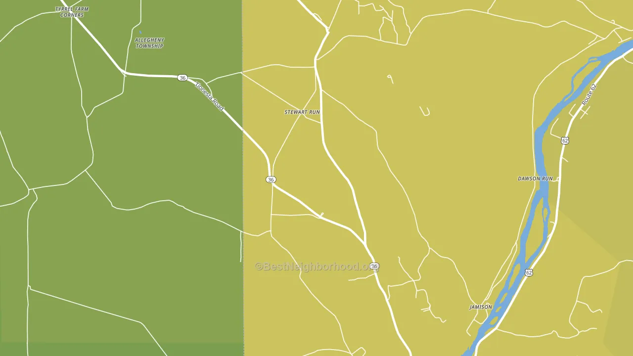 Stewart Run, PA block-group voter-turnout map