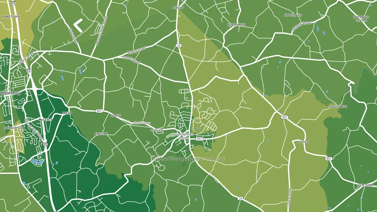 Stewartstown, PA block-group voter-turnout map