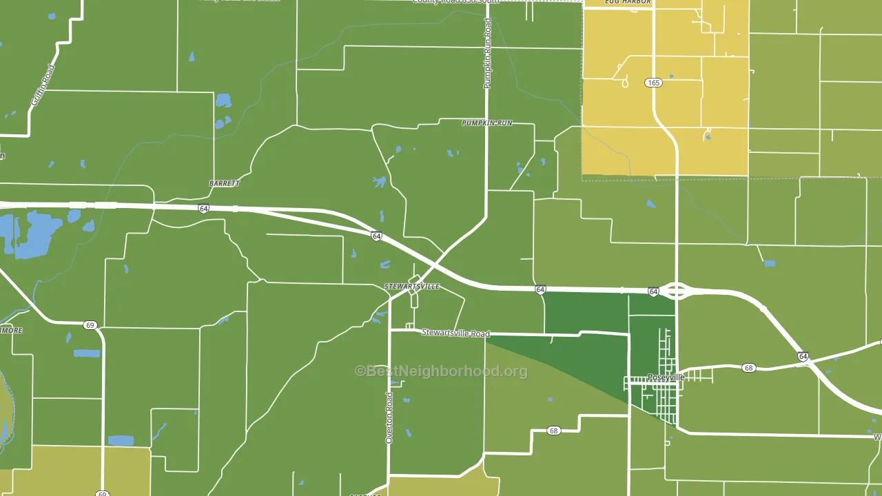 Stewartsville, IN block-group voter-turnout map