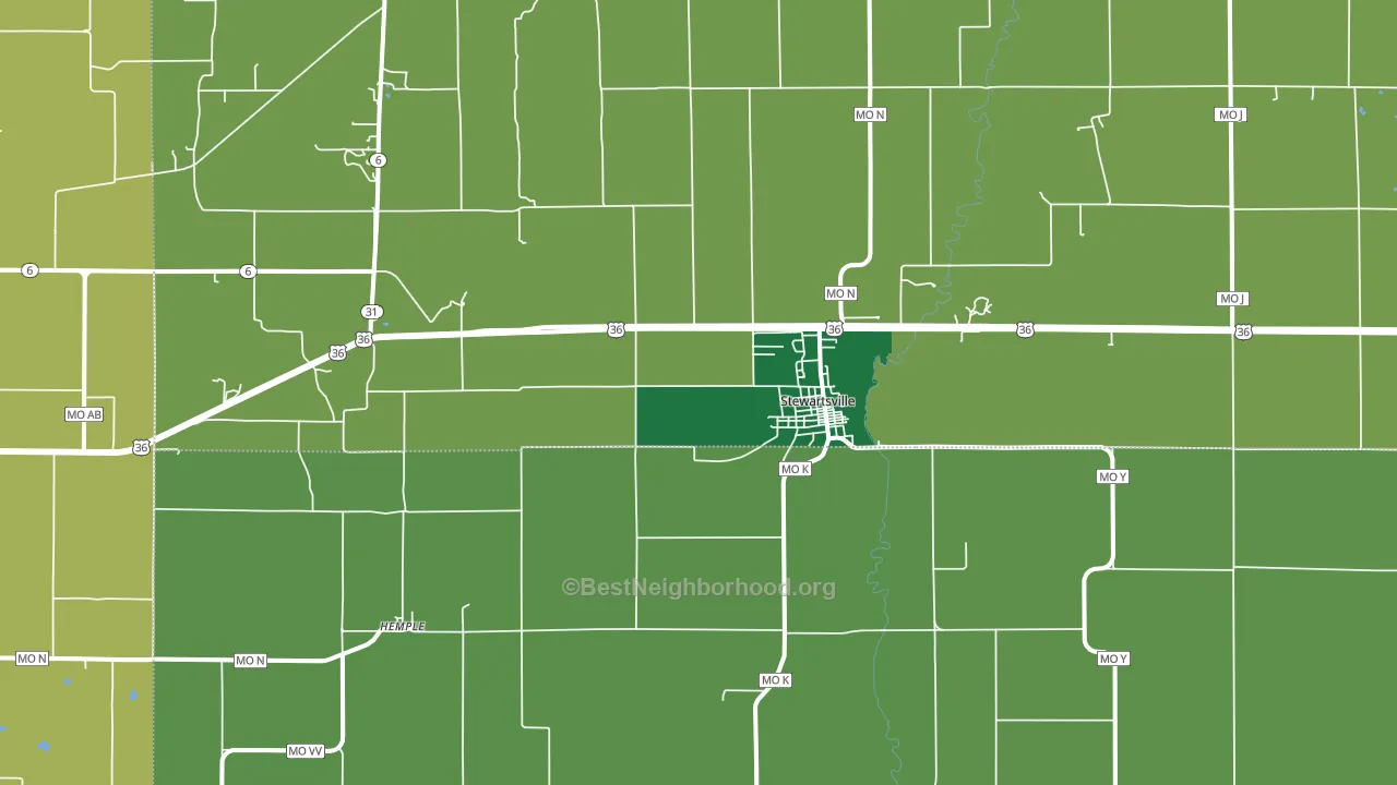Stewartsville, MO block-group voter-turnout map